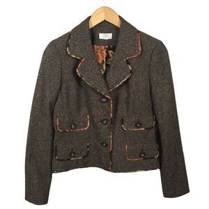 C6 Women’s Ann Taylor LOFT Career Wool Silk Blend Business Suit Jacket 6